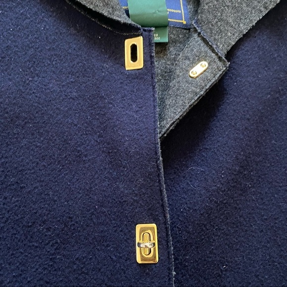 Lauren Ralph Lauren Navy Wool Hooded Jacker Coat Sz PL - Picture 3 of 7